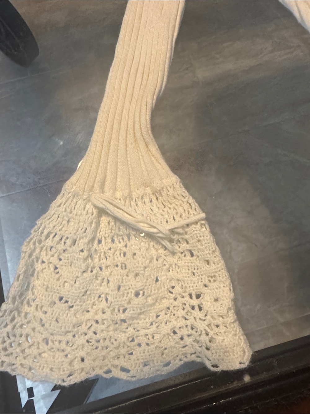 GUESS Jeans Cream Ribbed Cardigan - Picture 7 of 7